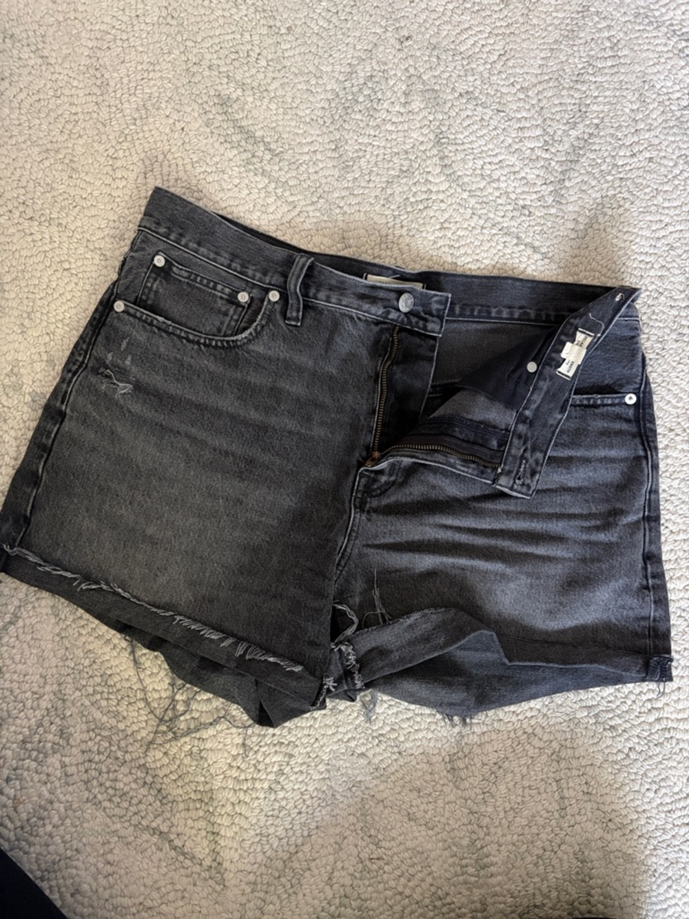 Madewell Black Washed Denim Cutoff Shorts